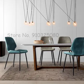 מודרני עור האוכל הכיסא מינימליסטי משק הבית יוקרה יצירתי מסעדה כסאות אוכל לדון פנאי מטבח הכיסא