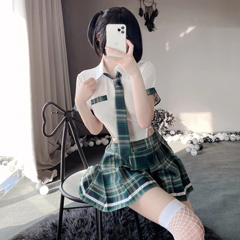 אנימה יפנית תלמיד JK המדים מתוק ילדה בבית הספר Cosplay פיתוי תלבושות נשים סקסי הלבשה תחתונה בגד גוף חצאית