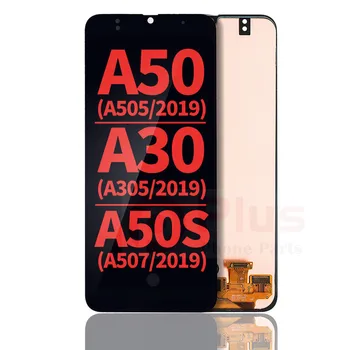 OLED ללא מסגרת (עם חיישן טביעת אצבע) עבור Samsung Galaxy A50 (A505/2019)/A30 (A305/2019)/A50s (A507/2019) (פלוס) (שחור)