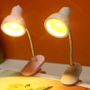 מיני השולחן ספר מנורת קליפ על הספר מופעל באמצעות סוללה LED הגנה העין אור קריאה מתכוונן נייד שולחן עבודה קטן אורות ליל