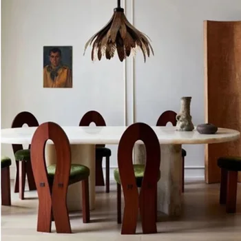 אמצע העתיקה האוכל הכיסא ריהוט עץ כורסה קוסמטיים הכיסא הביתה רטרו מיטה & ארוחת בוקר צרפתית מעץ מלא הכיסא