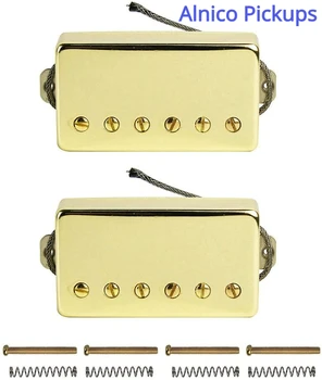 זהב Humbucker Alnico איסוף ברידג & הצוואר פיקאפים הזהב 1 מתכת כבל מתאים גיטרה חשמלית חלקים 1 סט אביזרים
