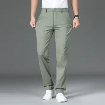 2023 גברים מוצק ישר חליפות מכנסיים זכר ללבוש רשמי שמלה מכנסיים גברים איכותיים בסגנון בריטי עסקי מזדמן המכנסיים A60