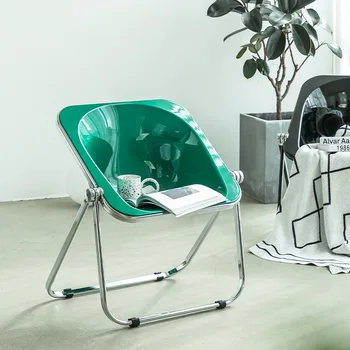 אקריליק כיסאות שקופים כיסא מתקפל נוח צואה חיים טרקלין ריהוט סקנדינבי מודרני, כיסאות אלגנטיים קישוט הבית