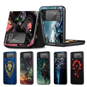 W-העולם של W-Warcraft W-וואו טלפון Case for Samsung Galaxy Z Flip4 Flip3 5G שחור Coque Z Flip 4 3 קשה המחשב יוקרה לכסות Zflip3 פא