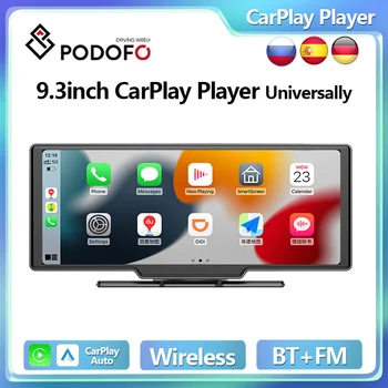 Podofo אלחוטית CarPlay Player Android Auto רדיו במכונית 9.3
