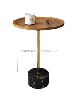 אור יוקרה מעץ מלא קטן, שולחן צד יצירתי שולחן ליד המיטה נייד שולחן ליד המיטה גבוה וצר זווית שולחן ספה שולחן צד
