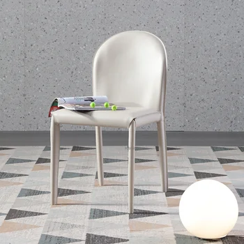 מודרני מינימליסטי לבן אוכף עור מעצב הכיסא אור יוקרה כסאות אוכל עבור ריהוט חדר האוכל הנורדי האוכל הכיסא