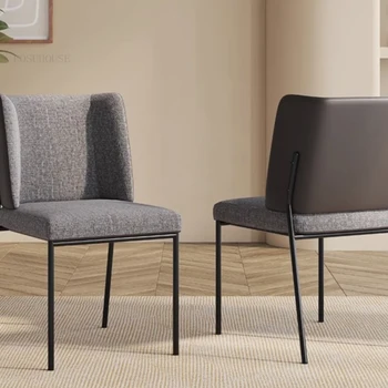 מודרני מינימליסטי בד כסאות אוכל הביתה מעצב האוכל הכיסא משענת הכיסא כותנה, פשתן צבע ריהוט חדר האוכל