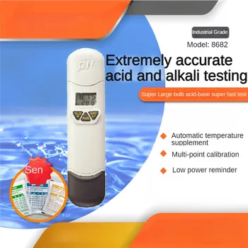 עמיד למים PH דיגיטלי בדיקות AZ8682 עט מד PH טמפרטורה הבוחן עם LCD תצוגה כפולה טווח 0-14.0 PH דיוק 0.05 PH