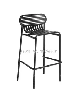 ברזל שולחן כיסא שילוב מרפסת חיצונית שולחן כיסא חיצונית גבוהה צואה חיצונית, קפה, שולחן בר, כיסא