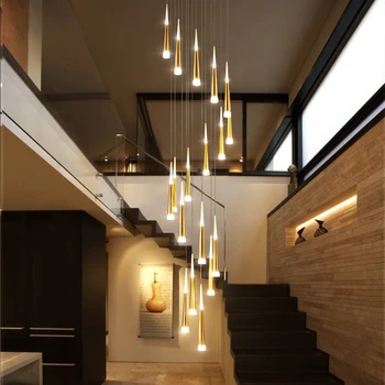מודרני יצירתיות האינדיבידואליות פשטות רב הראש חרוטי ארוך התליון מנורת שולחן האוכל מדרגות High-end קישוט הבית