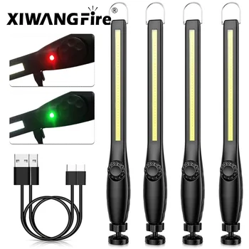 1-10pcs COB LED פנס מגנטי עובד אור נטענת USB לפיד נייד פנס ביקורת אור קמפינג תיקון רכב מנורה