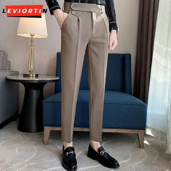 אביב/קיץ דק סגנון קוריאני טרנדי Slim Fit חליפת מכנסיים לעסקים תכליתי חליפת מכנסיים לגברים הוא 9 נקודות מזדמנים מכנסיים