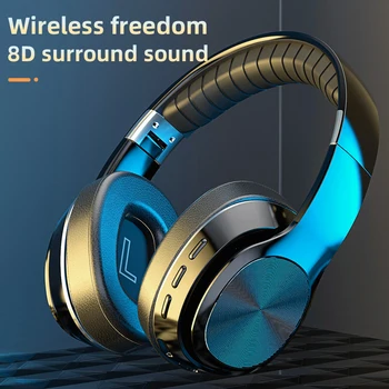 נייד אלחוטיות HiFi אוזניות עם מיקרופון מתקפל מעל האוזן Bluetooth אוזניות 5.0 תמיכה כרטיס TF/FM רדיו טלפון-PC