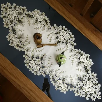 בסגנון אירופאי רקום מפות שולחן, שולחן תה מגבות, פרח חלול שולחן מחצלות, שולחן אוכל הדגל מעץ מלא שולחן