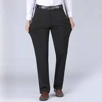 סתיו מכנסיים מכנסיים חליפת מכנסיים רופפים מוצק צבע גמיש המכנסיים פופולרי גמיש כיסי המכנסיים עבור היכרויות