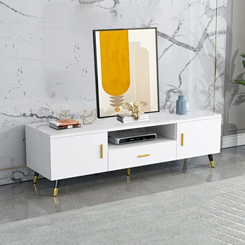 אחסון בסלון טלוויזיה ארון לבן יוקרה בסגנון מודרני טלוויזיה עומד נורדי רגל Mueble טלוויזיה Moderno ריהוט חדר MQ50DS