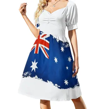 הדגל האוסטרלי שמלת קוקטייל שמלות שמלות עם שרוולים ארוכים שמלות ערב בנות שמלת הקיץ הקוריאני נשים