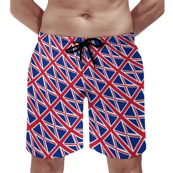 דגל בריטניה ספורט קצרים הממלכה המאוחדת דגל החוף מזדמנים מכנסיים קצרים גבר עיצוב ספורט יבש מהירה בגד ים מתנת יום הולדת.