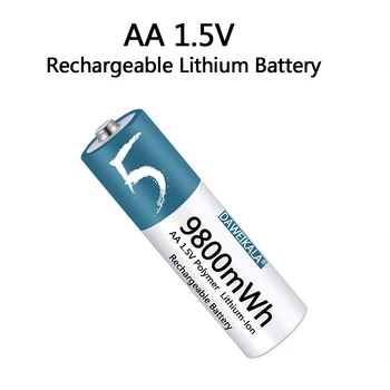 סוללת AA 1.5 v Li-ion AA סוללה נטענת 9800mWh AA, סוללת ליתיום-יון שליטה מרחוק עכבר קטן מאוורר חשמלי צעצוע