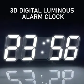 3D דיגיטלי שעון מעורר יצירתי, חכם, רגיש לאור Led שעון קיר הגירסה הקוריאנית תלמיד אלקטרוני שעון מעורר