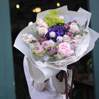 20pcs שקוף פרח נייר עטיפה צבע מסגרת קצה מט פרח חבילת ניירות מתנות, זר פרחים לחתונה חומרי אריזה