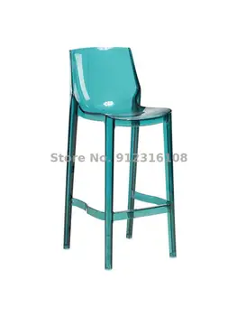 אקריליק שקוף בר הכיסא נטו אדום משק הבית גבוהה צואה מודרני פשוט כיסא גבוה נורדי פלסטיק קריסטל כסא בר