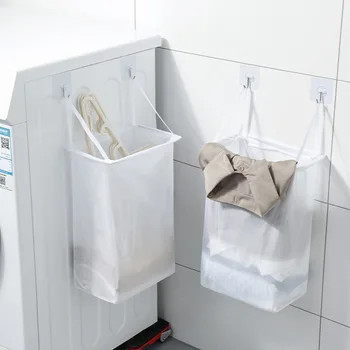 תליית שק Net הקיר סל כביסה מלוכלכת אחסון בגדים סל השירותים Organzier שקית רשת לסל הכביסה.