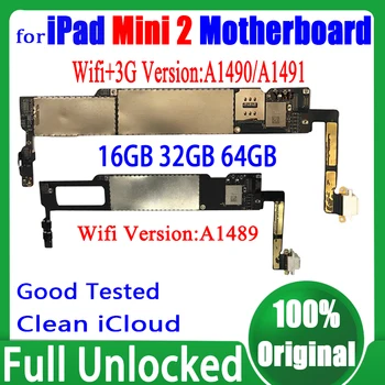 100% מקוריים סמארטפון Mainboard עבור iPad Mini 2 לוח האם גרסת Wifi-A1489 / Wifi+3G גרסה-A1490 A1491 חינם iCloud הרישוי.