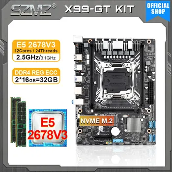 SZMZ X99 GT לוח אם ערכת xeon e5 2678 v3 מעבד + 32GB DDR4 RAM סט לוח האם x99 LGA 2011 V3