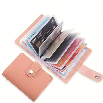 26 כרטיסי עור PU מחזיק התעודה צבע ממתקים הבנק כרטיס אשראי קופסת מתנה רב חריץ דק מקרה כרטיס