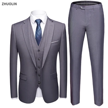 גברים בלייזרס להגדיר חתונה 3 חתיכות אלגנטי 2 חליפת יוקרה מלא מעיל מכנסיים עיצוב האחרונה האפוד עסקים 2023 Slim Fit ' קט מכנסיים