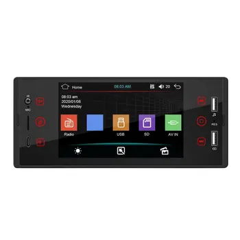 5 אינץ ' רדיו במכונית IPS מסך מגע ב-Bluetooth תואם רדיו FM אוטומטי היפוך וידאו נייד סטריאו לרכב 4 X 60W HD תצוגת LCD