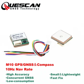 QUESCAN דיוק גבוהה 10Hz GPS מצפן מודול זעיר M10SD עבור FPV RC 