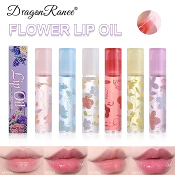 הדרקון Ranee 6 צבעים פרח שפתיים שמן לחות להאיר השפה עור עמיד למים אופנה ברור השפתון לאורך פופולרי השפה זיגוג