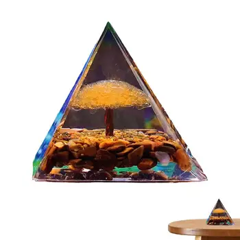 עץ החיים פירמידת קריסטל צבעוני אבן קריסטל אנרגיה הפירמידה מחולל איזון להגנה מדיטציה משרד ביתי