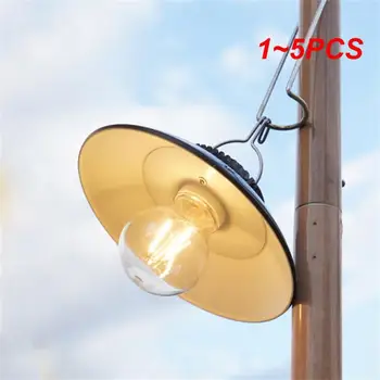 1~5PCS נטענת פנס קמפינג רטרו LED מנורת אוהל עמיד למים עבודה האור חיצונית בגינה תלויים אור רחוב הדשא המנורה