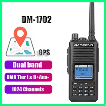 DMR NewDM-1702 Baofeng מצב כפול אנלוגי ודיגיטלי ווקי טוקי Tier 1+2 כפול זמן שידור VHF 136-174 & 400-470MHz חזיר DMR רדיו