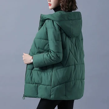 2023 חדש נשים מעיל החורף ארוך חם והברדסים נקבה לעבות מעיל כותנה מרופד מעיל מעיל עם ברדס להאריך ימים יותר מ-4XL