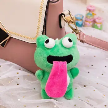 צעצוע קטיפה צפרדע קטיפה מחזיק מפתחות חמוד לשון ארוכה נשק צעצוע עבור זוגות רך הבובה תליון תרמיל קסם כמה בשקית מתנה