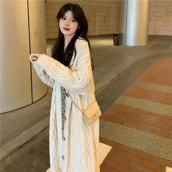 נשים פופולרי לסרוג סוודר קרדיגן מעיל קוריאני גרסה בצק מטוגן פיתולים באביב ובסתיו
