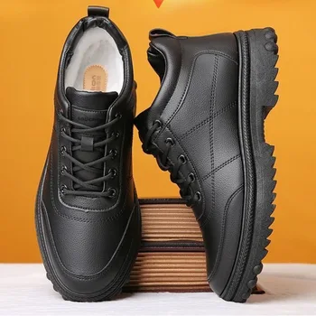גברים חדשים נעלי חיצוני הזרקת פנאי נעלי גברים עור אמיתי נעליים לגברים לעבות חמים מגפי עסקים מקרית נעלי ספורט Q525