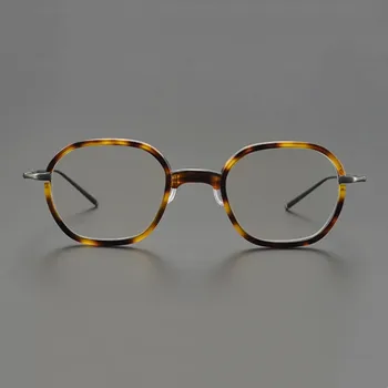 יפנית רטרו כיכר מסגרת משקפיים של גברים משקפיים בעבודת יד אצטט משקפיים אופטיים מסגרת ביצוע קוצר ראיה משקפיים מרשם