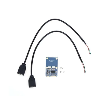 Mini PCI-E PCI Express ל-Dual USB מתאם MPCIe 5 פינים 2 יציאת USB2.0 ממיר מלאה/חצי גובה Mini Card