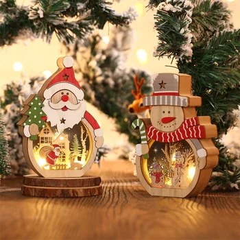 קישוטי חג המולד חדש תאורת Led סנטה קלאוס בצורת עץ חג המולד קישוטים מלון חלון הפריסה