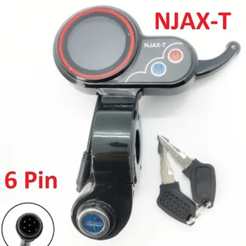 NJAX-T המצערת קילומטראז מטר עם המפתח במתג נעילת מהירות מתכווננת מאיץ 6 Pin תצוגת לוח המחוונים.