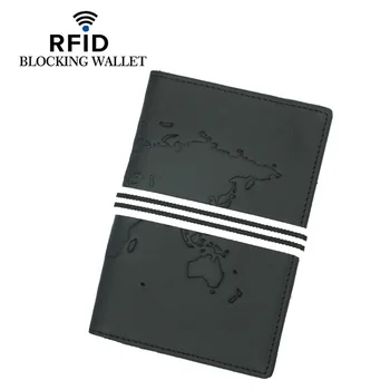 2023New שכבה ראשונה עור פרה משולבות בכרטיס תיק RFID עור הדרכון הזה אירופאי ואמריקאי רטרו תעודת הערכה כרטיס