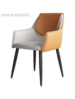 איטלקי אוכל כיסא משק מודרני פשוט ונוח עור חזרה כיסא מסעדה מלון מסחרי הכיסא אמנות ציפורן השולחן