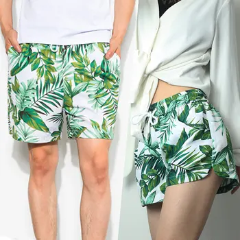 זוג בגדי גברים קצרים חוף נשים התאמת בגדי ים בגד ים גלישה ללבוש Boardshorts יבש מהירה קיץ מכנסי ברמודה